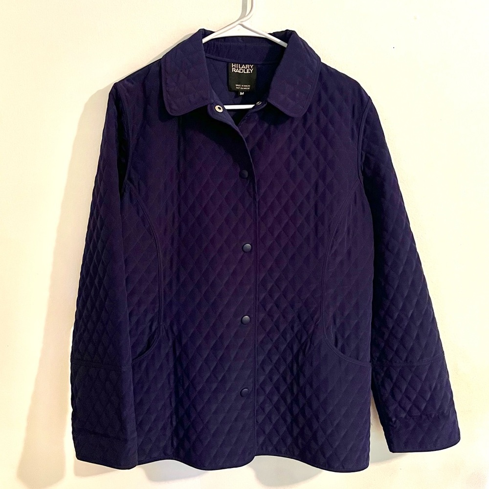 Hilary Radley navy blue rain jacket